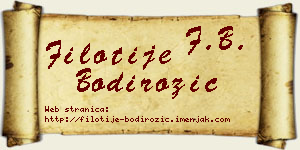 Filotije Bodirožić vizit kartica